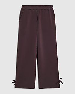 Girls Purple Premium Wide Leg Joggers