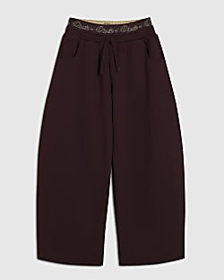 Girls Purple RI Script Wide Leg Joggers