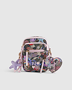 Girls Green Camouflage Print Crossbody Bag