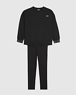 Girls Black RI Split Back Sweatshirt Set