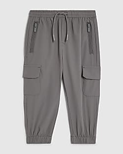 Mini Boys Grey Tech Pocket Cargo Trousers