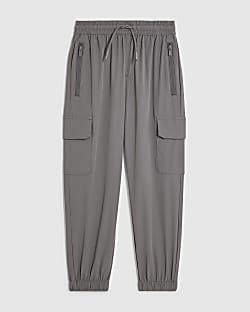 Boys Grey Tech Pocket Cargo Trousers