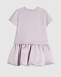 Mini Girls Pink Puffball Hem Skirt Dress