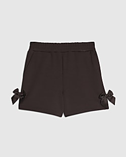 Girls Brown Premium Bow Shorts