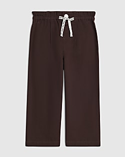 Mini Girls Brown Wide Leg Jeans