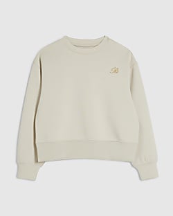 Girls Cream Premium Sweatshirt