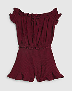 Girls Red Playsuit
