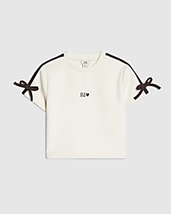 Girls Cream Premium RI Taped T-Shirt