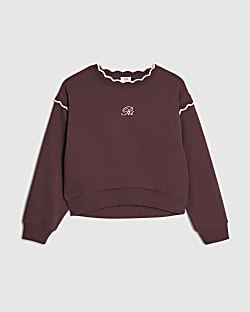 Girls Purple Scallop Edge RI Sweatshirt