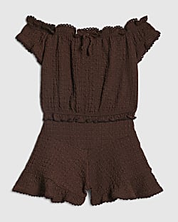 Girls Brown Playsuit