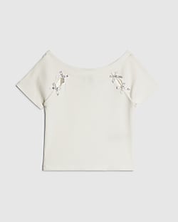 Girls White Bow Top