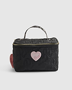 Girls Black Nylon Script Lunchbox