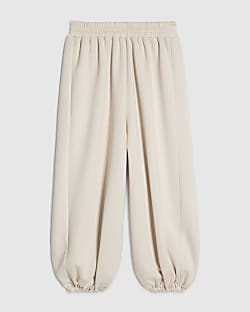 Girls Cream Balloon leg Trousers