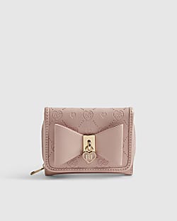 Girls Pink RI Bow Monogram Purse