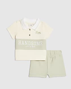 Baby Boys Khaki Handsome Polo Shirt Set