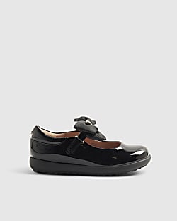 Mini Girls Black Bow Mary Jane Shoes