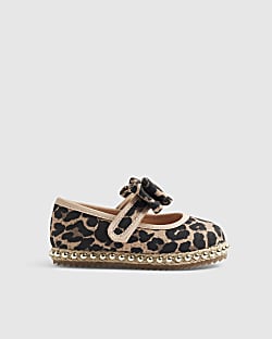 Mini Girls Brown Leopard Print Shoes
