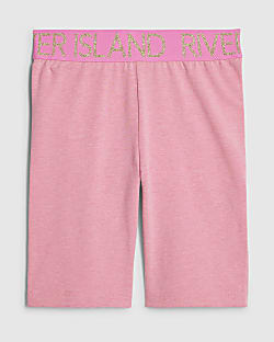 Girls Pink RI Waistband Cycle Shorts