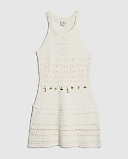 Girls White Crochet Sea Charms Dress