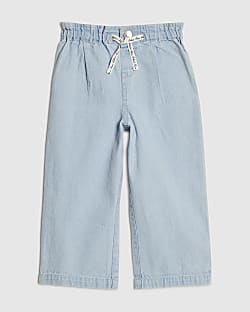 Mini Girls Blue Wide Leg Jeans