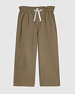 Mini Girls Khaki Wide Leg Jeans
