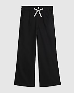 Girls Black Wide Leg Jeans
