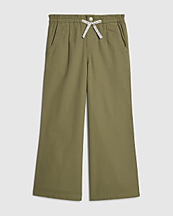 Girls Green Wide Leg Jeans