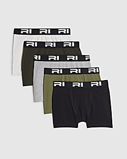Boys Khaki Pack Of 5 Boxers