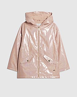 Girls Pink Glitter Rainmac