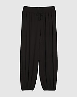 Girls Black Stretch Balloon Trousers