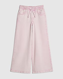 Girls Pink Loose Fit Jeans
