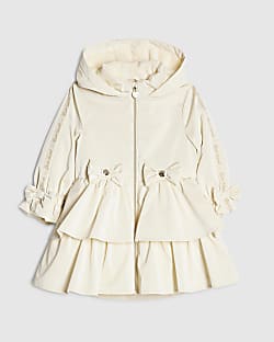 Mini Girls Cream Frill Bow Rainmac