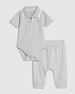 Baby Boys Blue Bodysuit Set