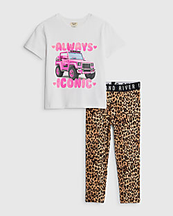 Mini Girls Cream Always Iconic T-Shirt Set