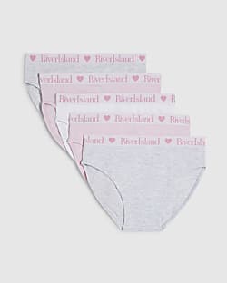 Girls Pink Pack Of 5 Briefs