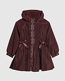 Girls Red Peplum Raincoat