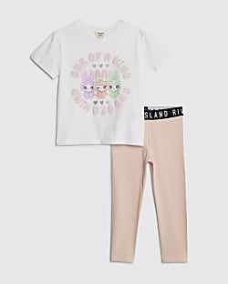 Mini Girls White One Of Kind Doll T-Shirt Set