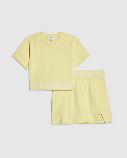 Girls Yellow RI Waistband T-Shirt Set