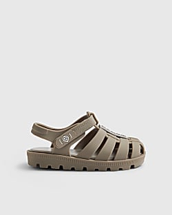 Mini Boys Beige Caged Jelly Sandals