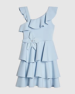 Girls Blue Asymmetric Dress