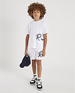 Boys White River T-Shirt And Shorts Set