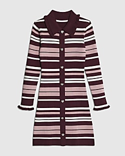 Girls Red Stripe Polo Dress