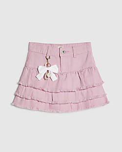 Girls Pink Rara Skirt With Keychain