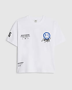 Boys White Graffiti Smile T-Shirt
