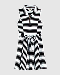 Girls Blue Stripe Dress