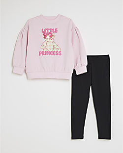 Mini Girls Pink Little Princess Bear Set