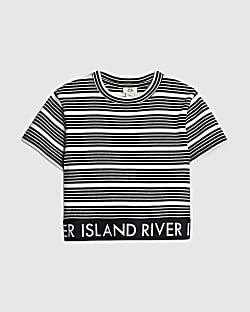 Girls Black Stripe Top