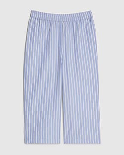 Mini Girls Blue Stripe Wide Leg Trousers