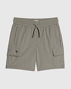 Mini Boys Grey Zip Cargo Shorts