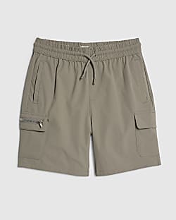 Boys Grey Zip Cargo Shorts